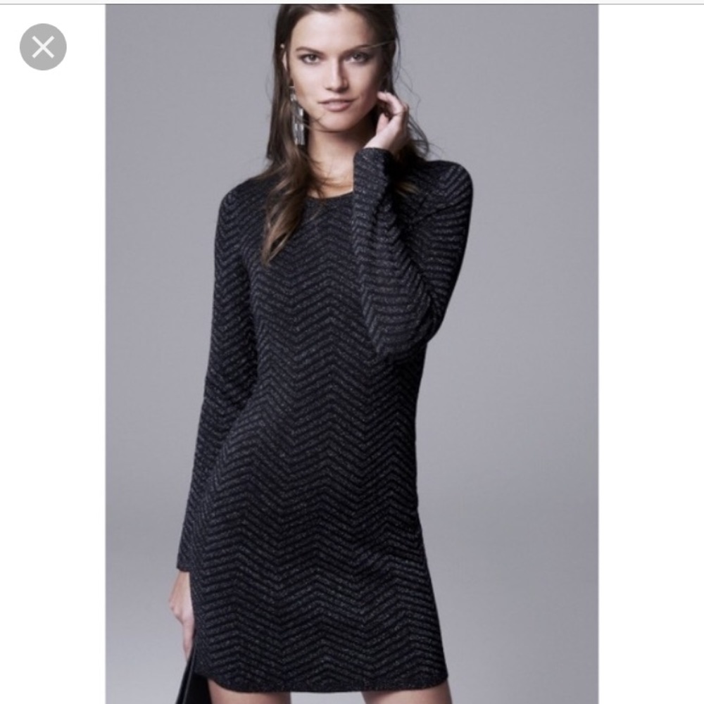 Express Black Chevron Sweater Dress- Size XS